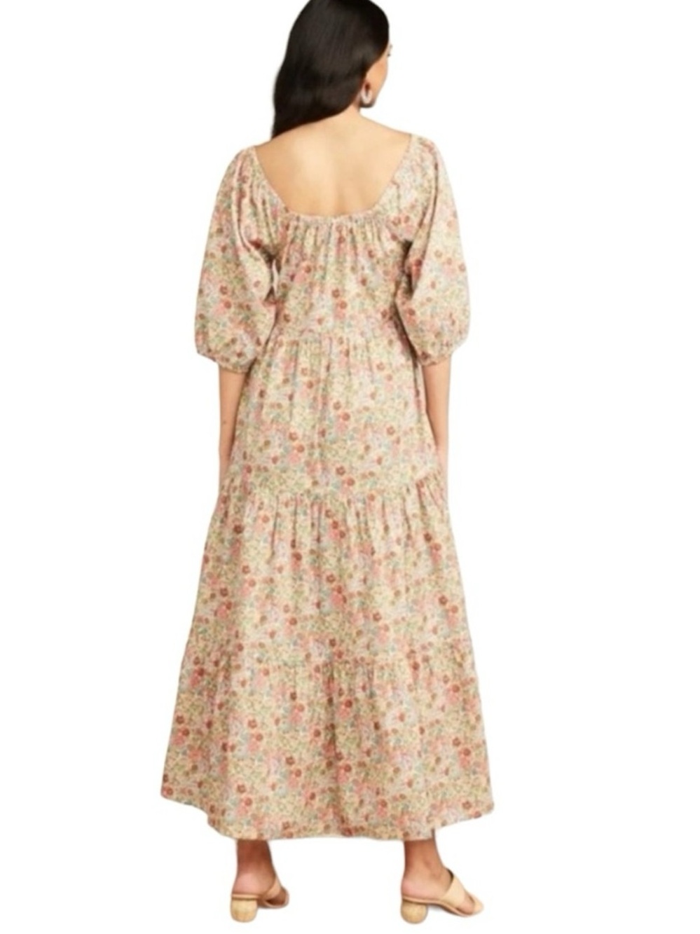 Roller Rabbit Floral Maxi Dress in Green and Coral XS - Picture 12 of 12
